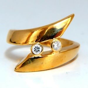 .15ct. Diamonds Cross Over Ring 14Kt Gold.15ct.